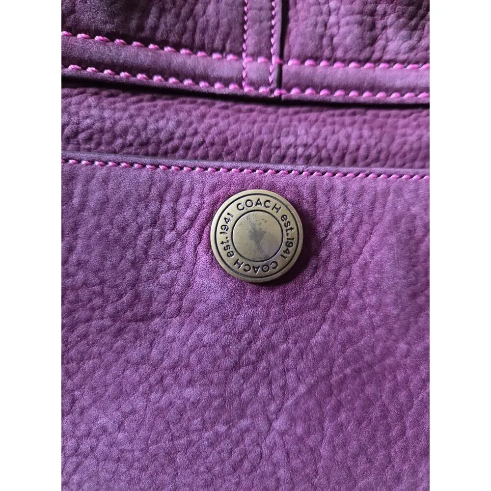 VTG Coach Chelsea 5773 Purple Nubuc Leather Messenger Crossbody Bag Y2K